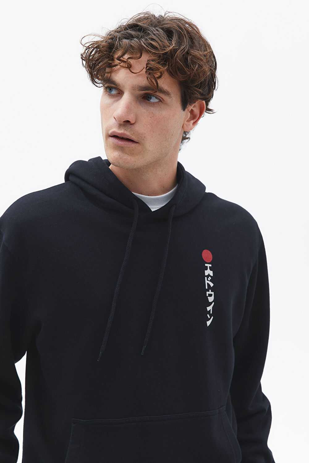 Siyah Relax Kalıp Kapuşonlu Sweatshirt_3