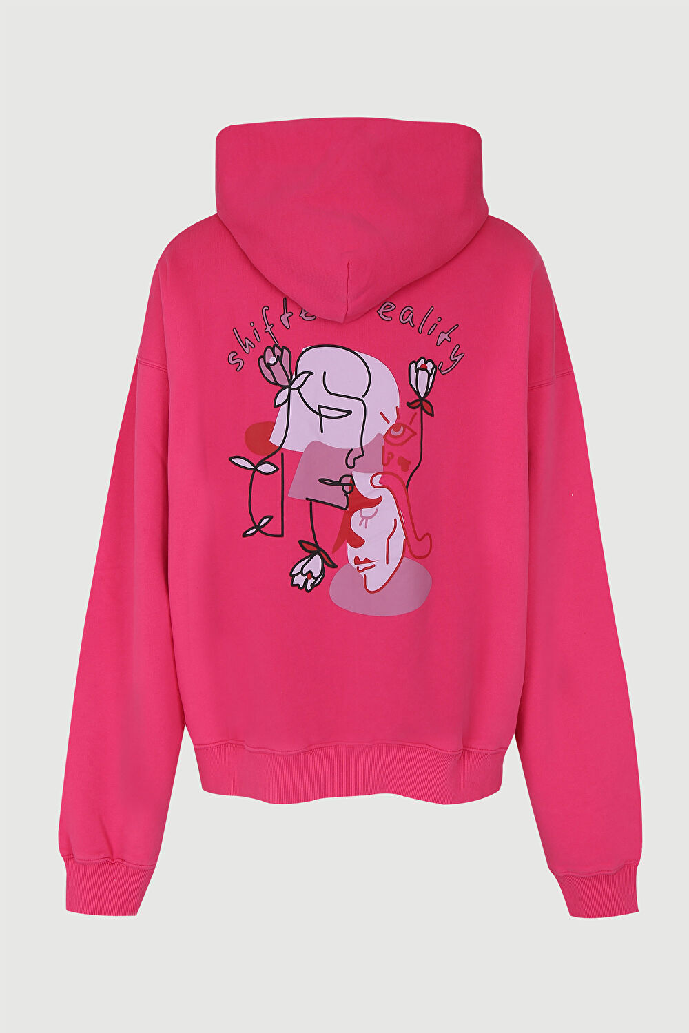 Pembe Oversize Kapuşonlu Sweatshirt_2