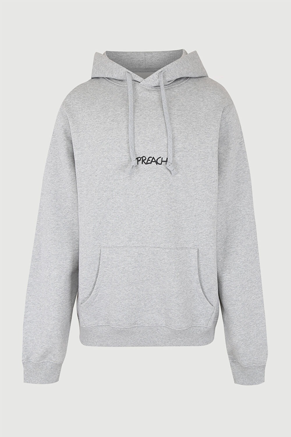 Gri Melanj Oversize Kapuşonlu Sweatshirt_0