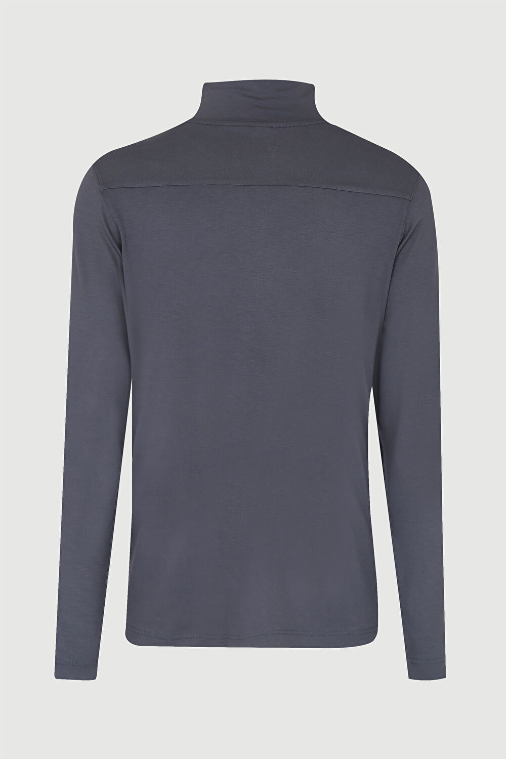 Gri Dik Yaka T-Shirt_2