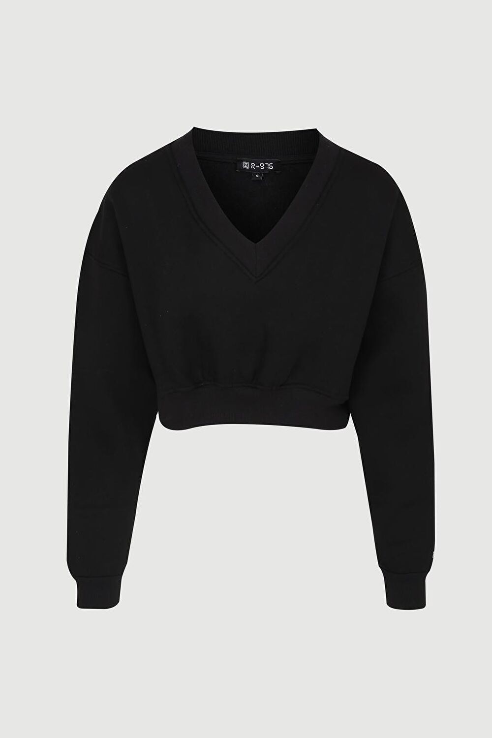 Siyah V Yaka Sweatshirt_5