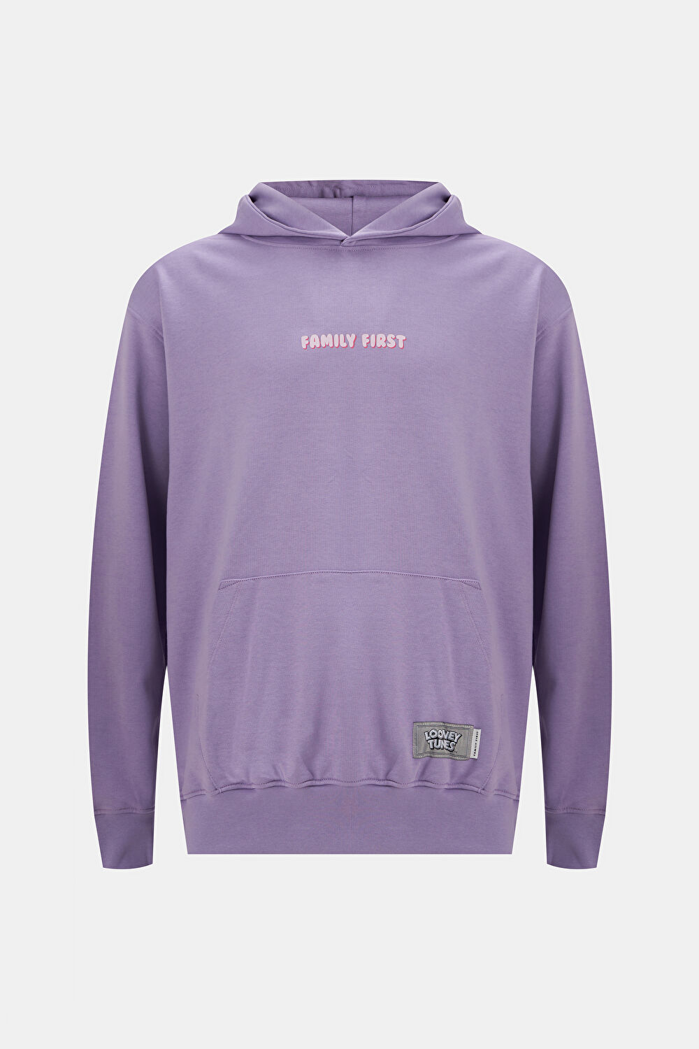 Mor Relax Kalıp Kapuşonlu Sweatshirt_3