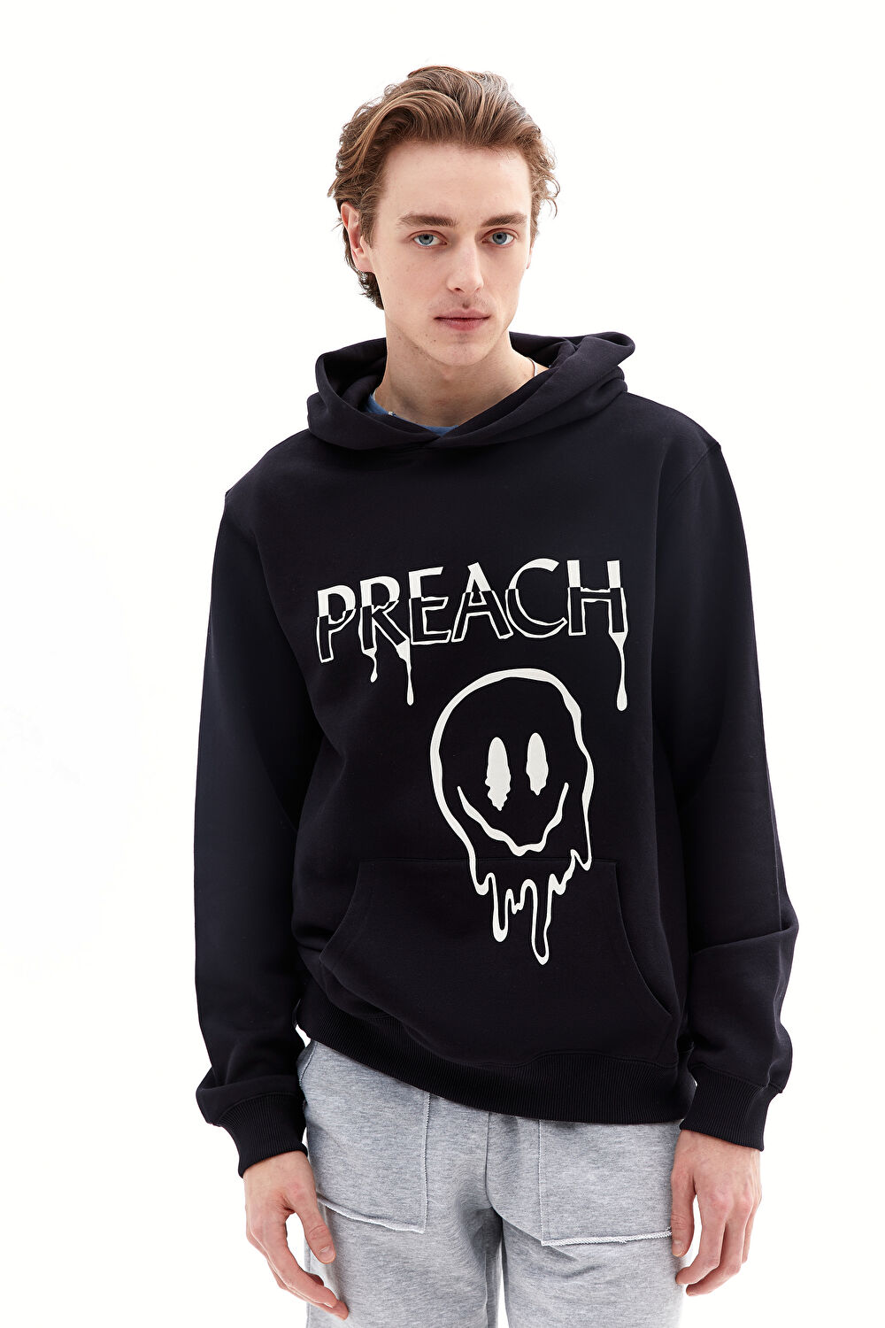 Siyah Oversize Kapuşonlu Sweatshirt_0