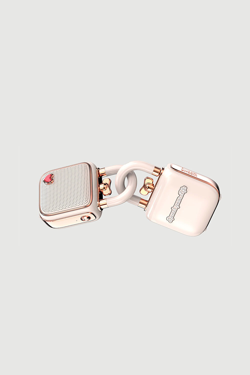 Love Lock Mini Ses Kayıt Özellikli Pembe Bluetooth Hoparlör_0