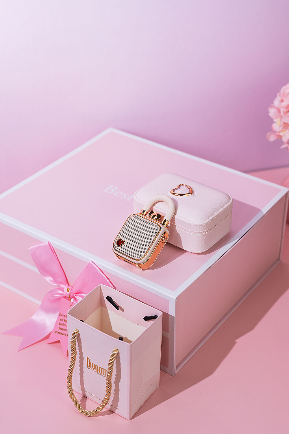 Love Lock Mini Ses Kayıt Özellikli Pembe Bluetooth Hoparlör_7