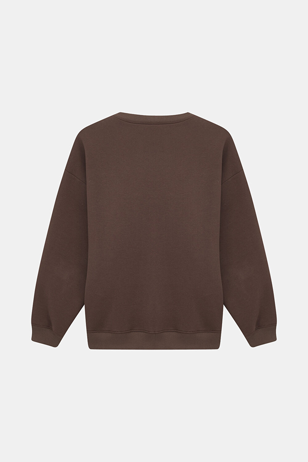 Kahve Bisiklet Yaka Sweatshirt_5