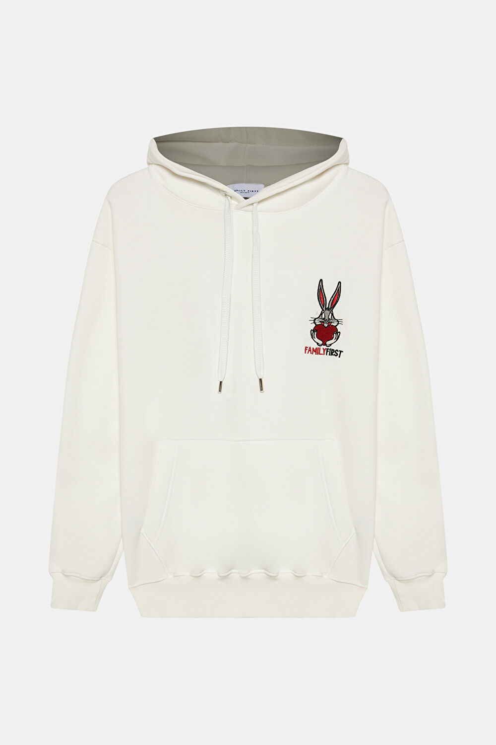 Beyaz Bisiklet Yaka Sweatshirt_0