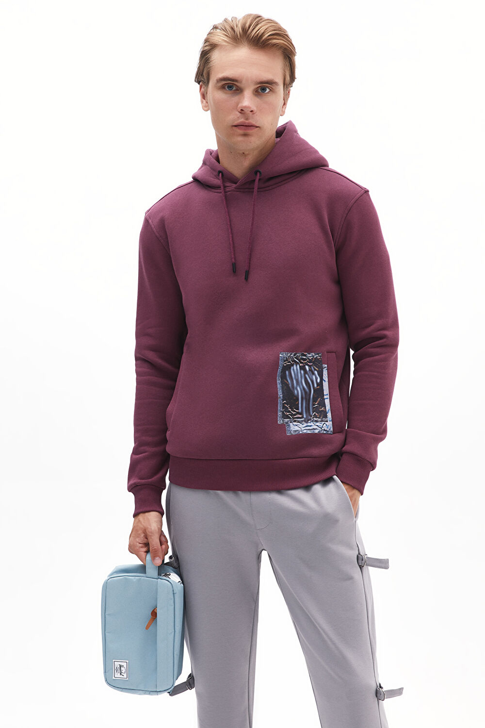 Bordo Kapuşonlu Sweatshirt_0