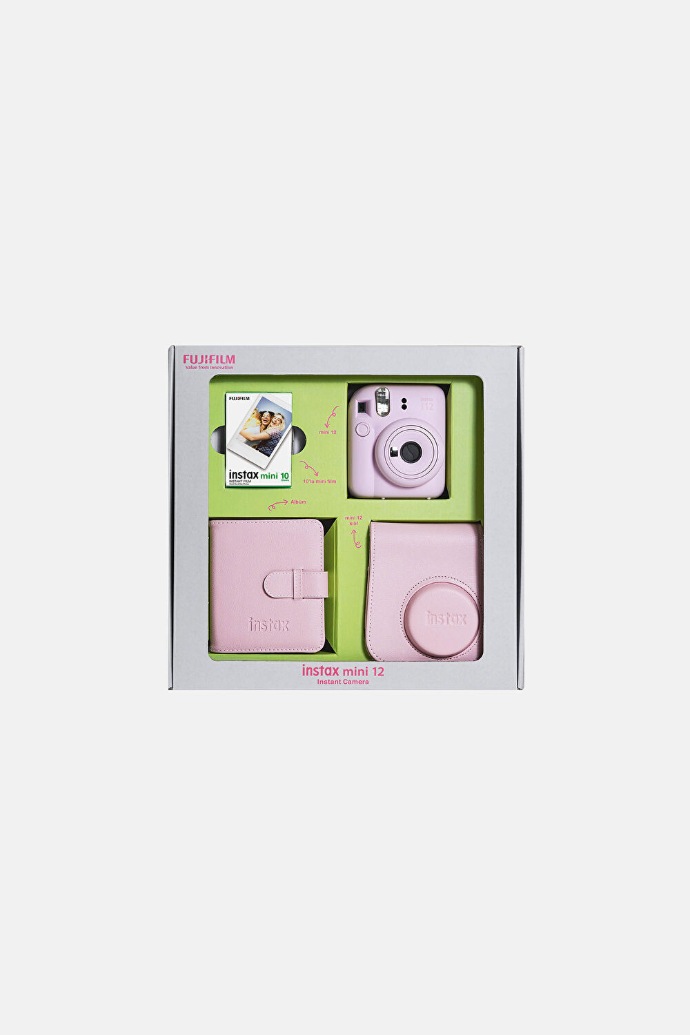 Instax Mini 12 Blossom Pembe Bundle Box_0