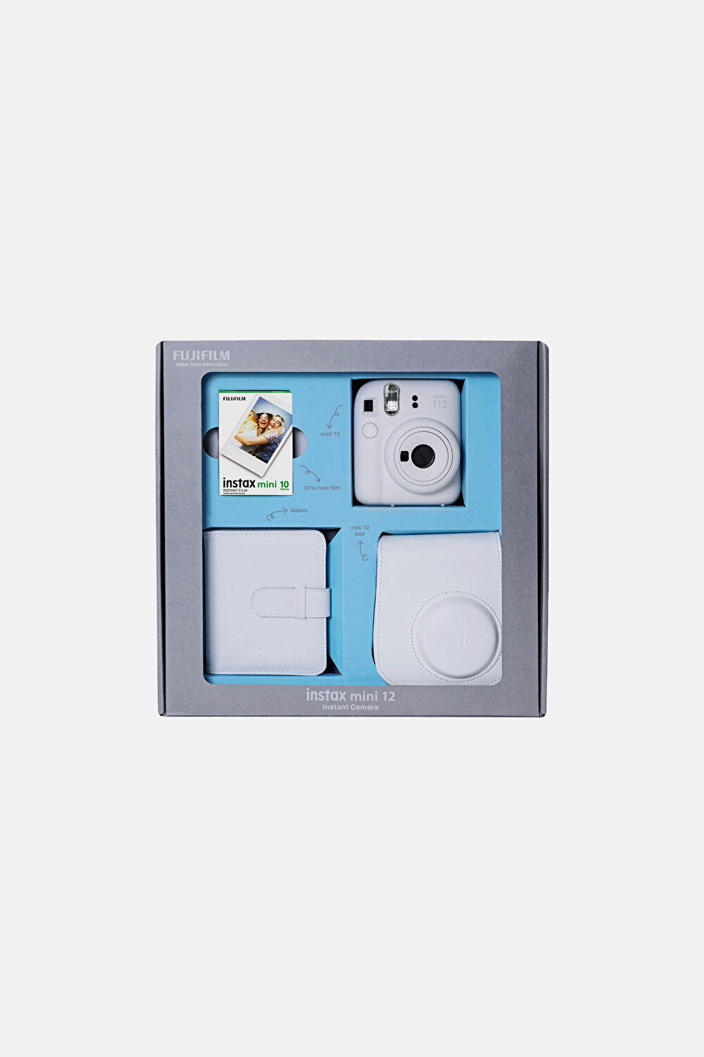 Instax Mini 12 Clay Beyaz Bundle Box Fotoğraf Makinesi_0