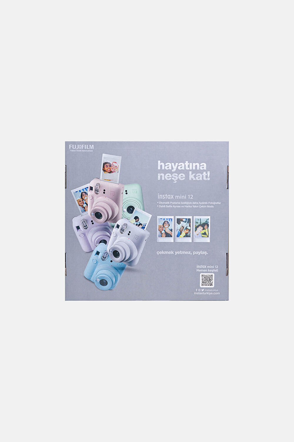 Instax Mini 12 Clay Beyaz Bundle Box Fotoğraf Makinesi_4