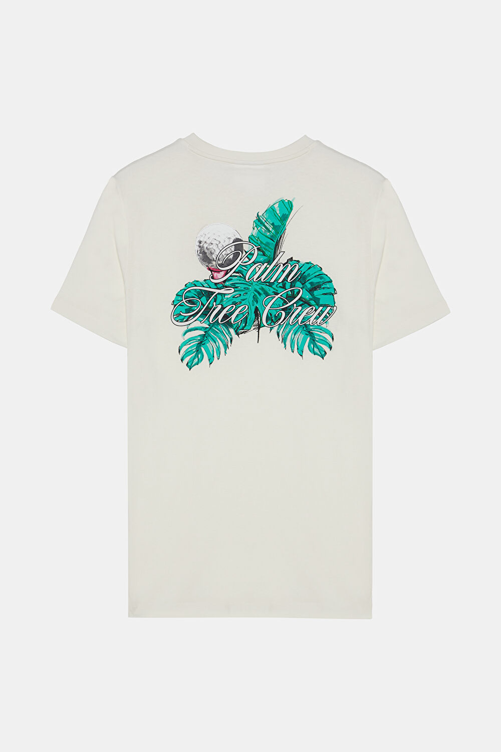 Palm Tree Crew Beyaz Bisiklet Yaka T-Shirt_2