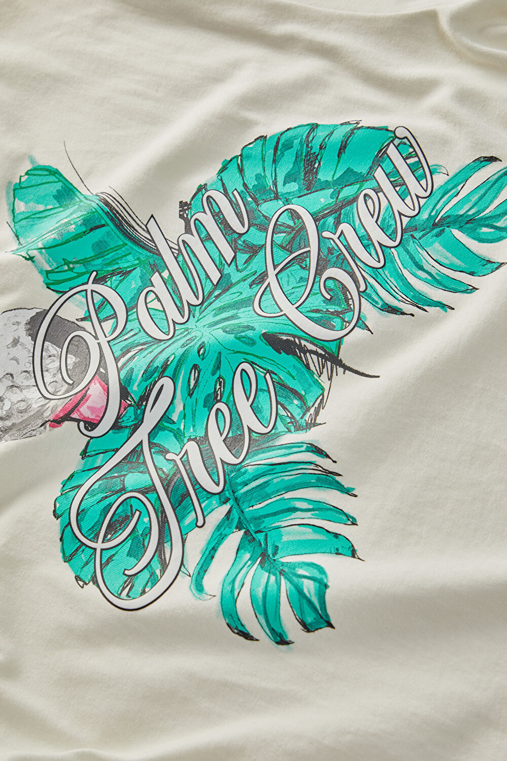 Palm Tree Crew Beyaz Bisiklet Yaka T-Shirt_4