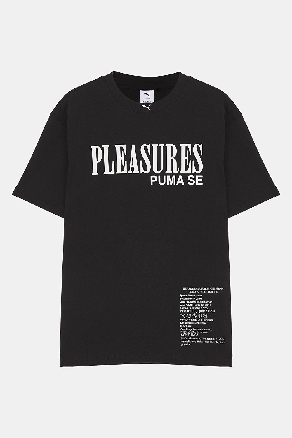 Pleasures Relax Kalıp Siyah Bisiklet Yaka Baskılı T-Shirt_0