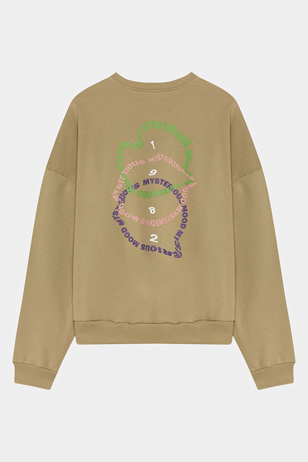 Bej Bisiklet Yaka Sweatshirt_2