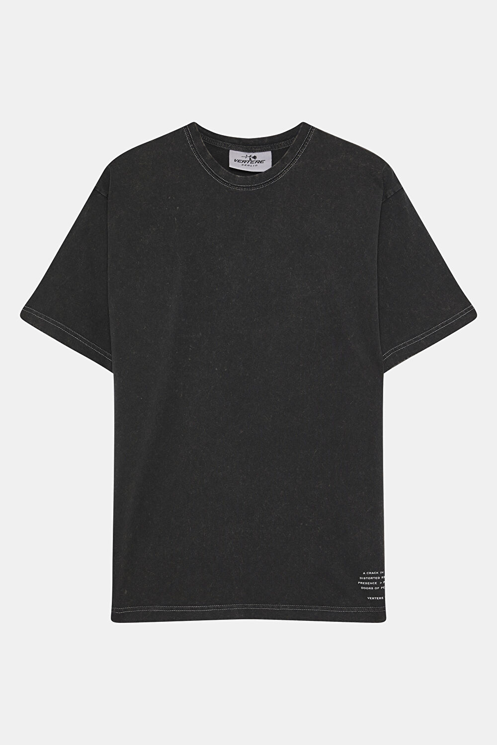 Oversize Çok Renkli Bisiklet Yaka Baskılı T-Shirt_0