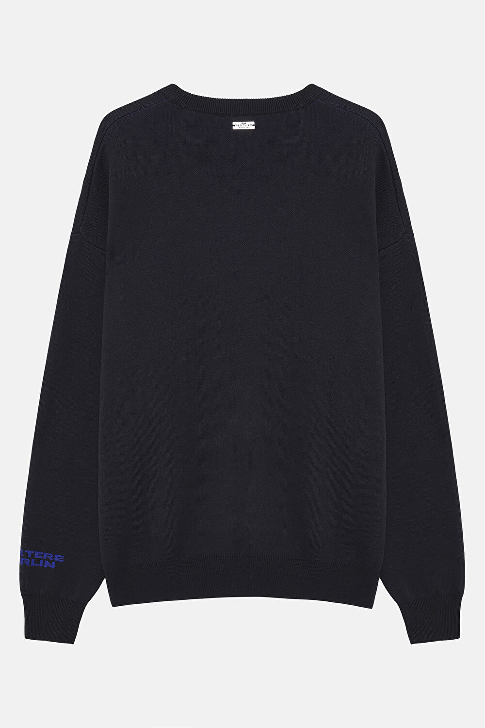 Siyah Relax Kalıp Bisiklet Yaka Sweatshirt_2