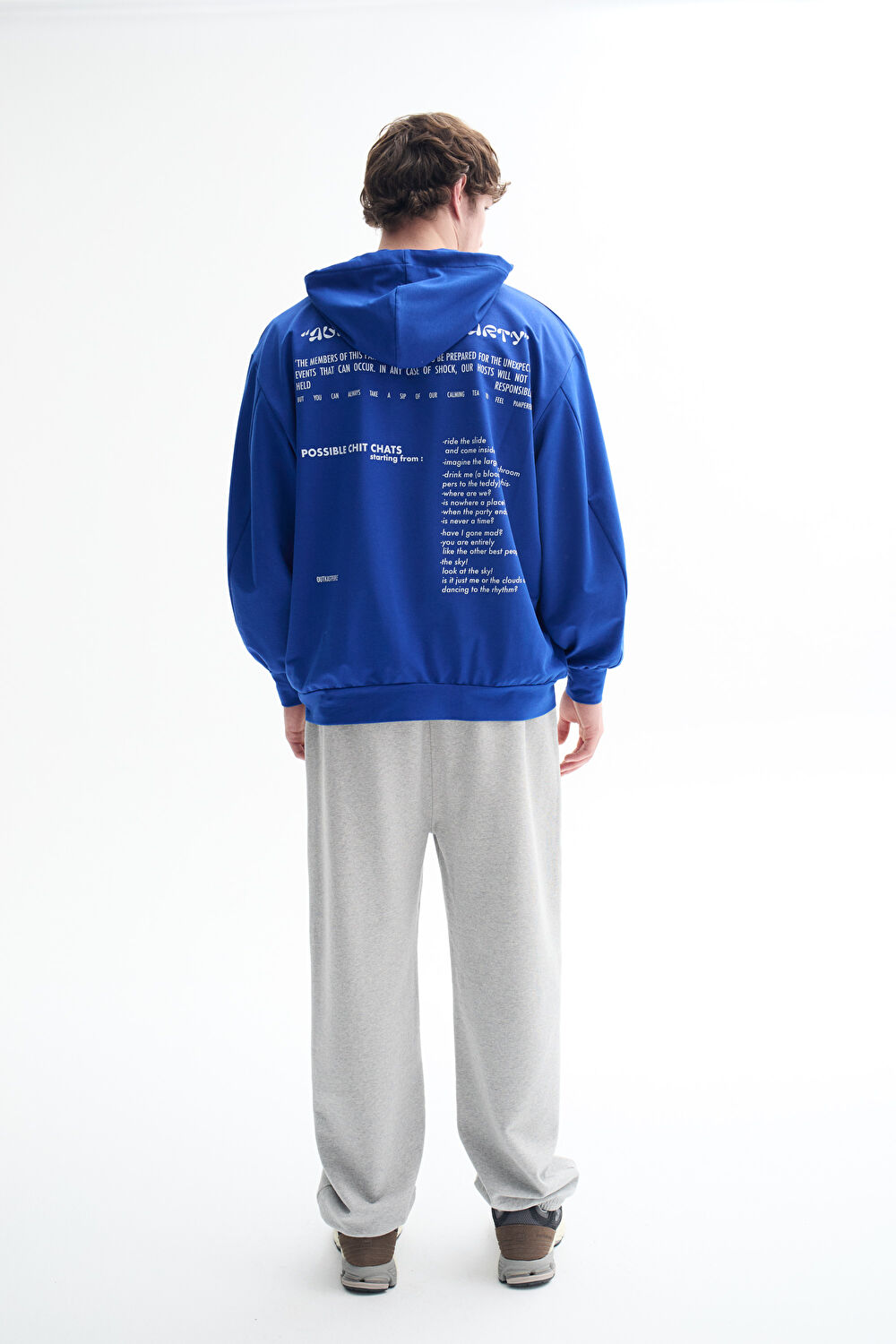 Mavi Oversize Kapuşonlu Sweatshirt_2