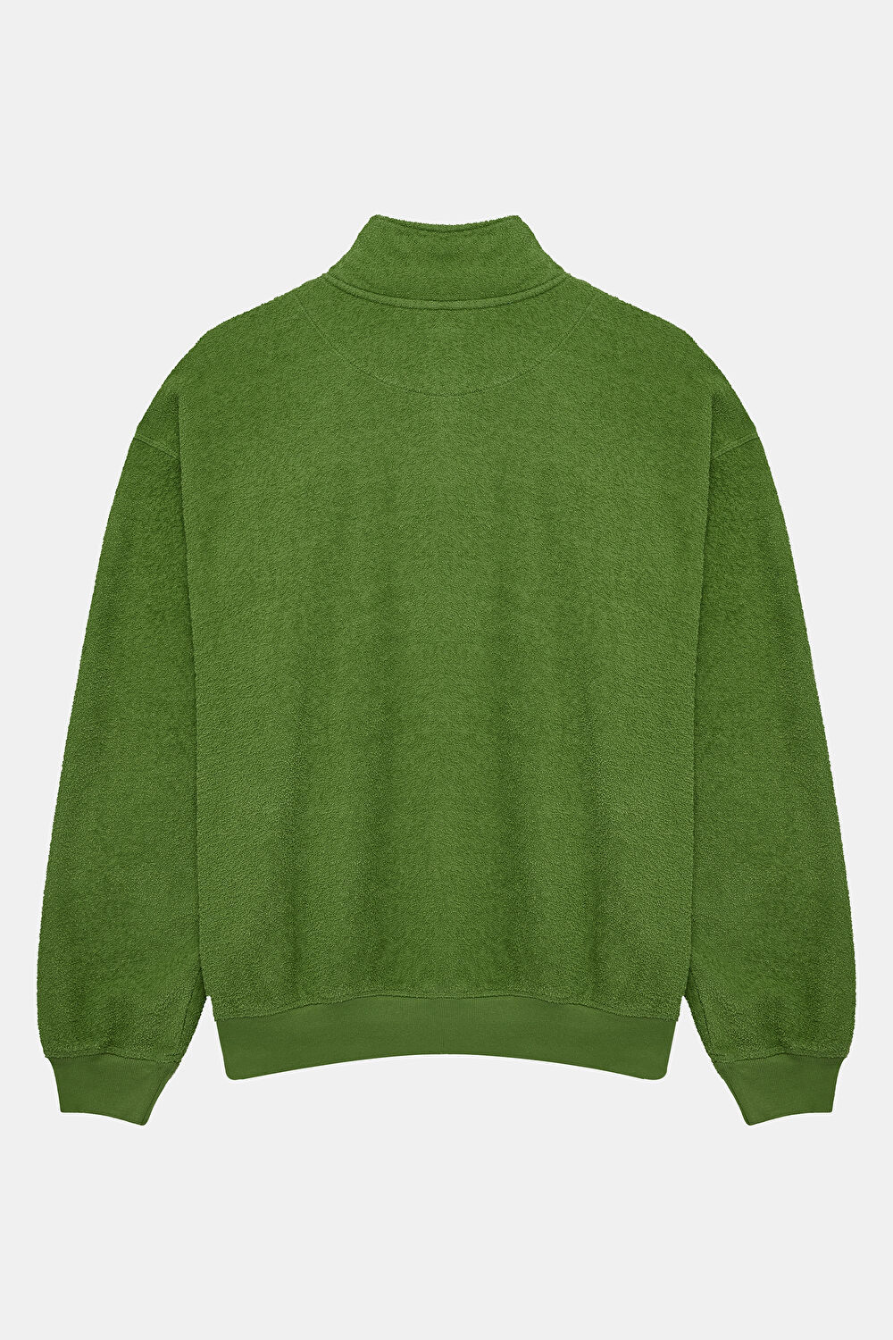 Yeşil Oversize Dik Yaka Sweatshirt_5