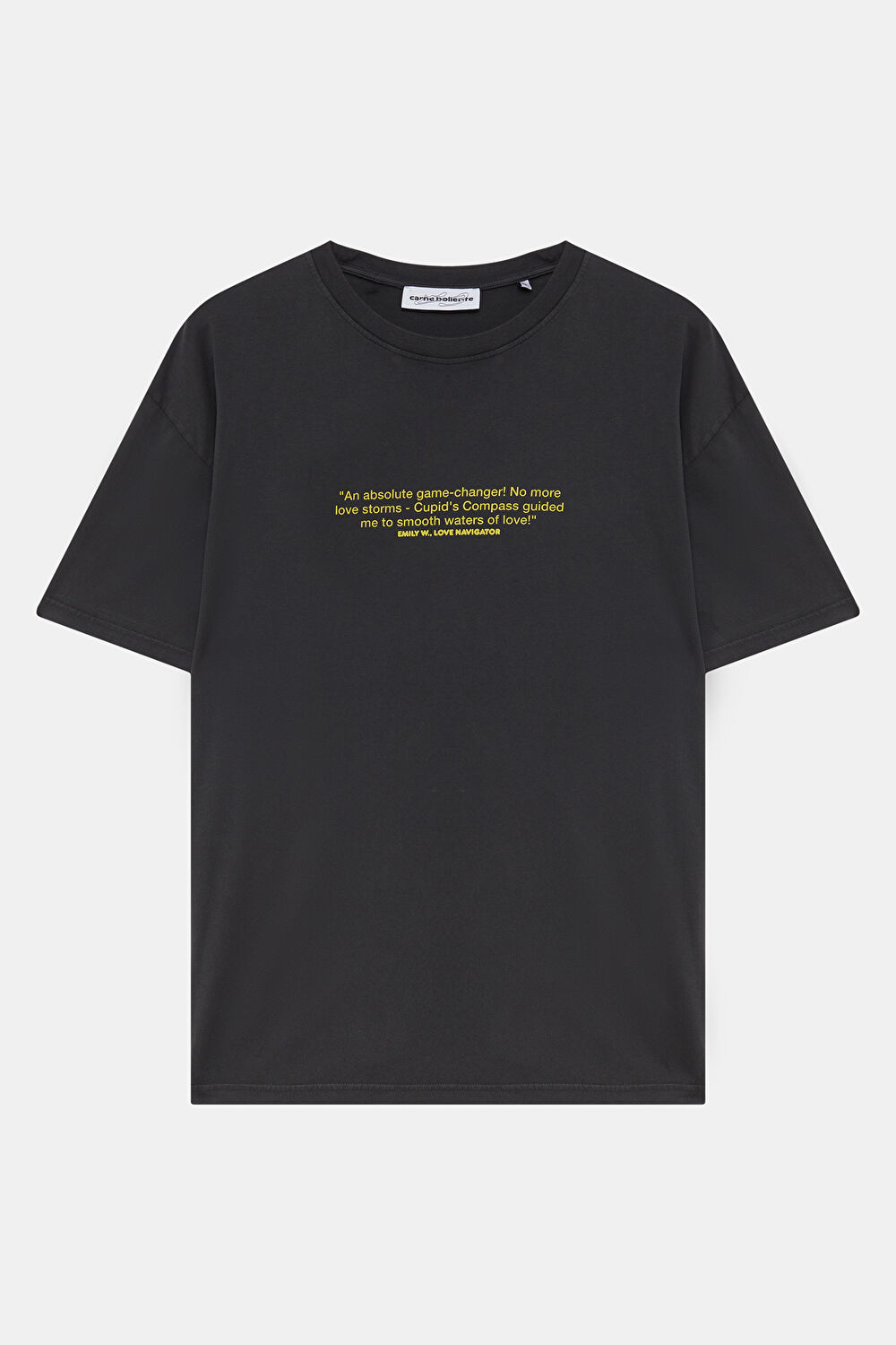 Antrasit Bisiklet Yaka Baskılı T-Shirt_0