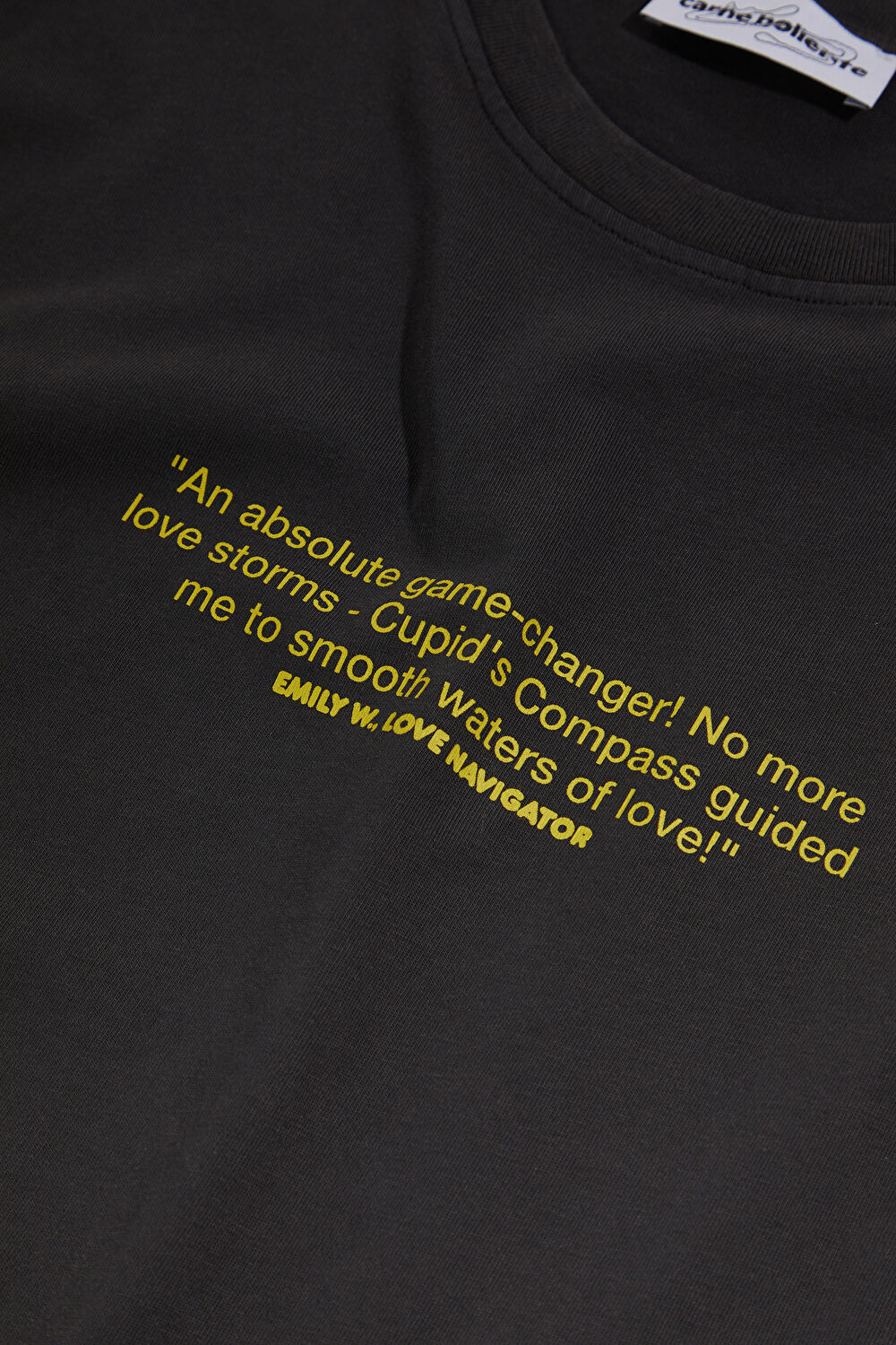 Antrasit Bisiklet Yaka Baskılı T-Shirt_3