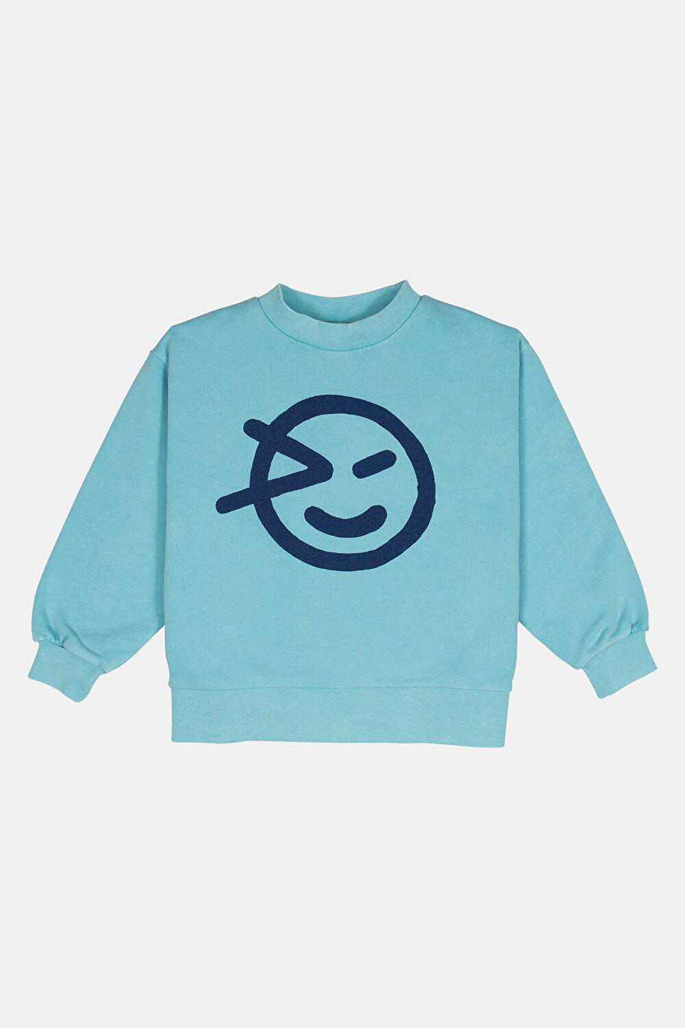 Turkuaz Relax Kalıp Bisiklet Yaka Sweatshirt_0