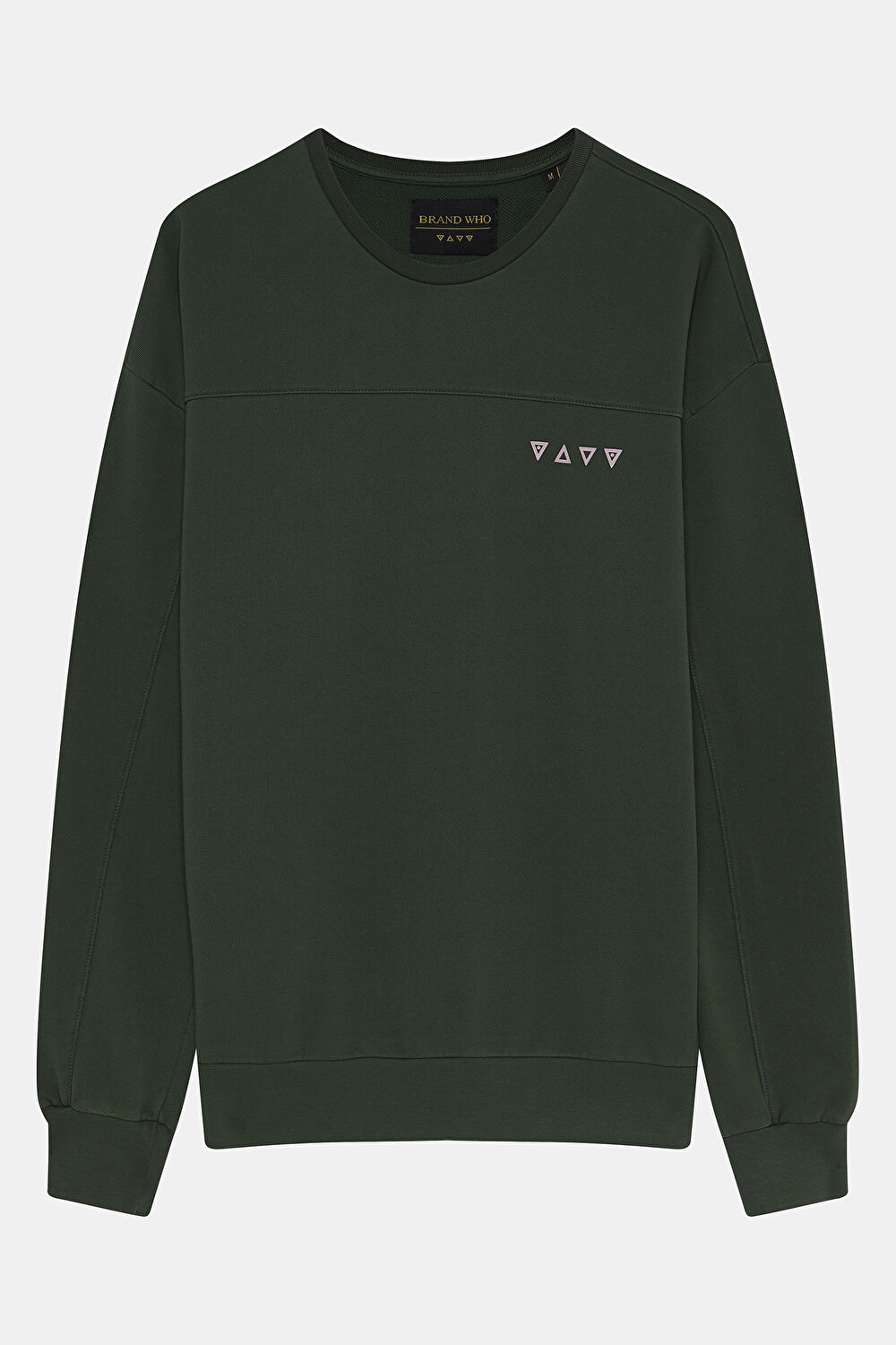 Yeşil Relax Kalıp Bisiklet Yaka Sweatshirt_0