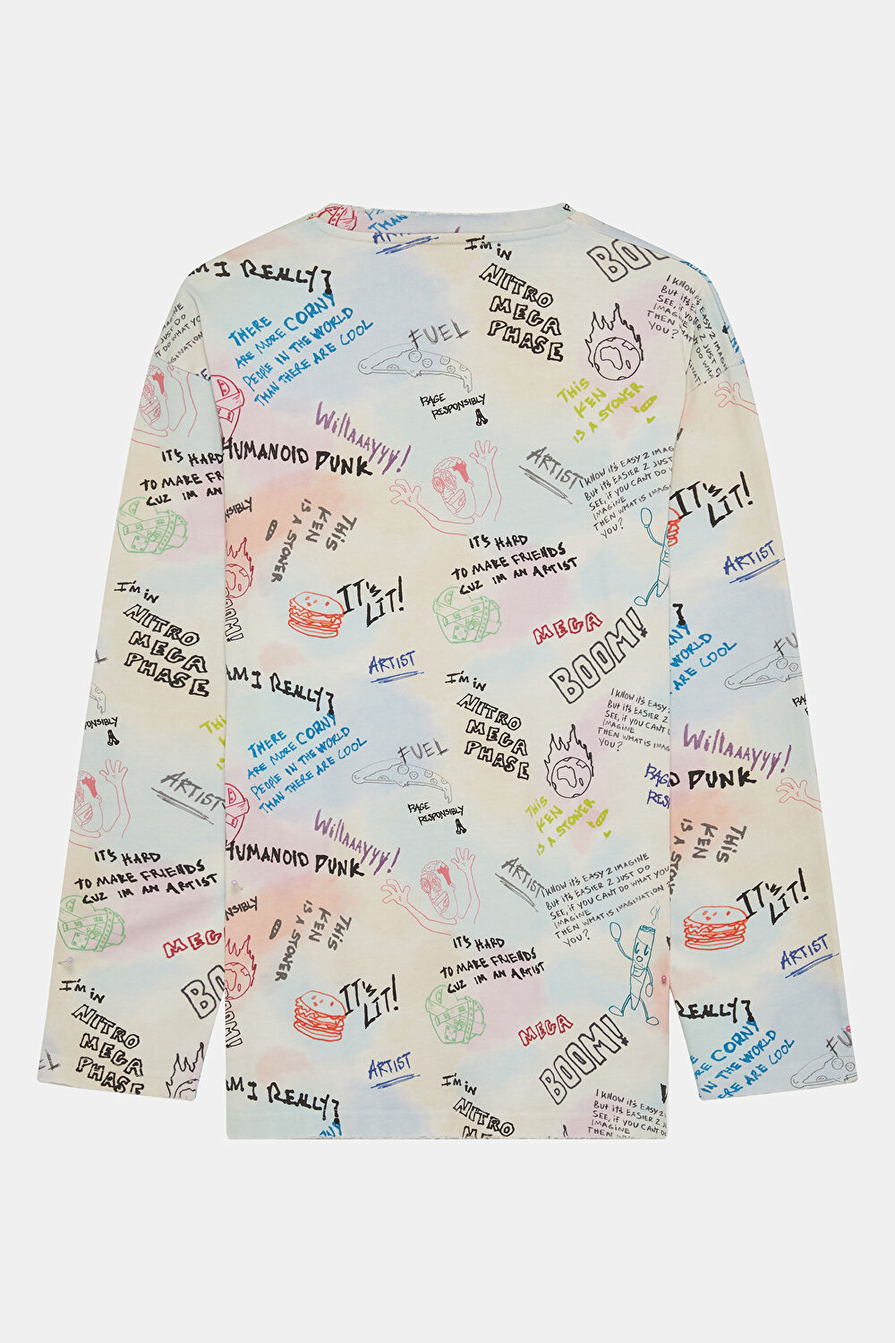 Çok Renkli Oversize Bisiklet Yaka Sweatshirt_2