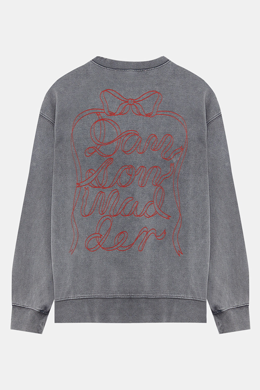 Gri Relax Kalıp Bisiklet Yaka Sweatshirt_2