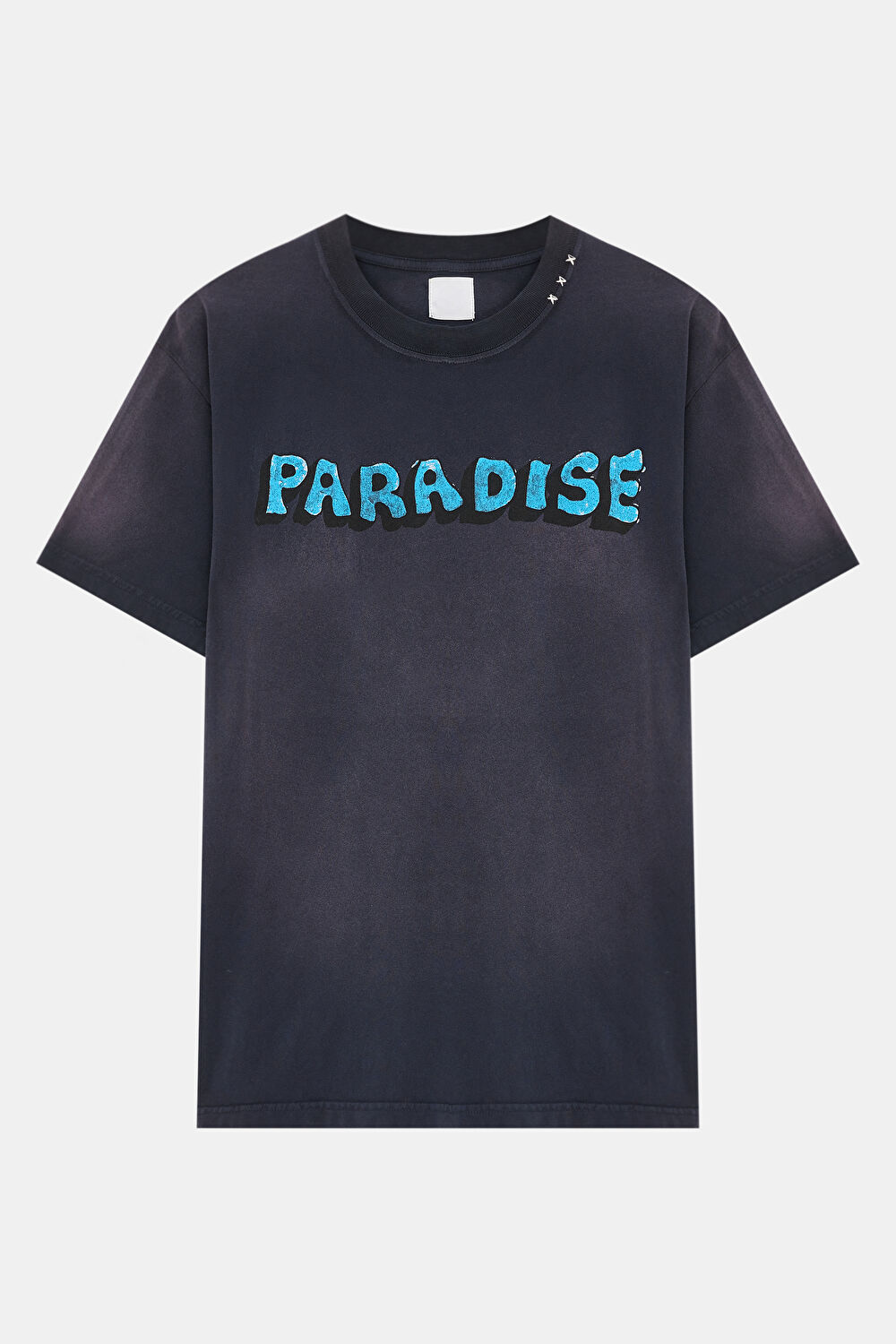 Relax Kalıp Antrasit Bisiklet Yaka Baskılı T-Shirt_0