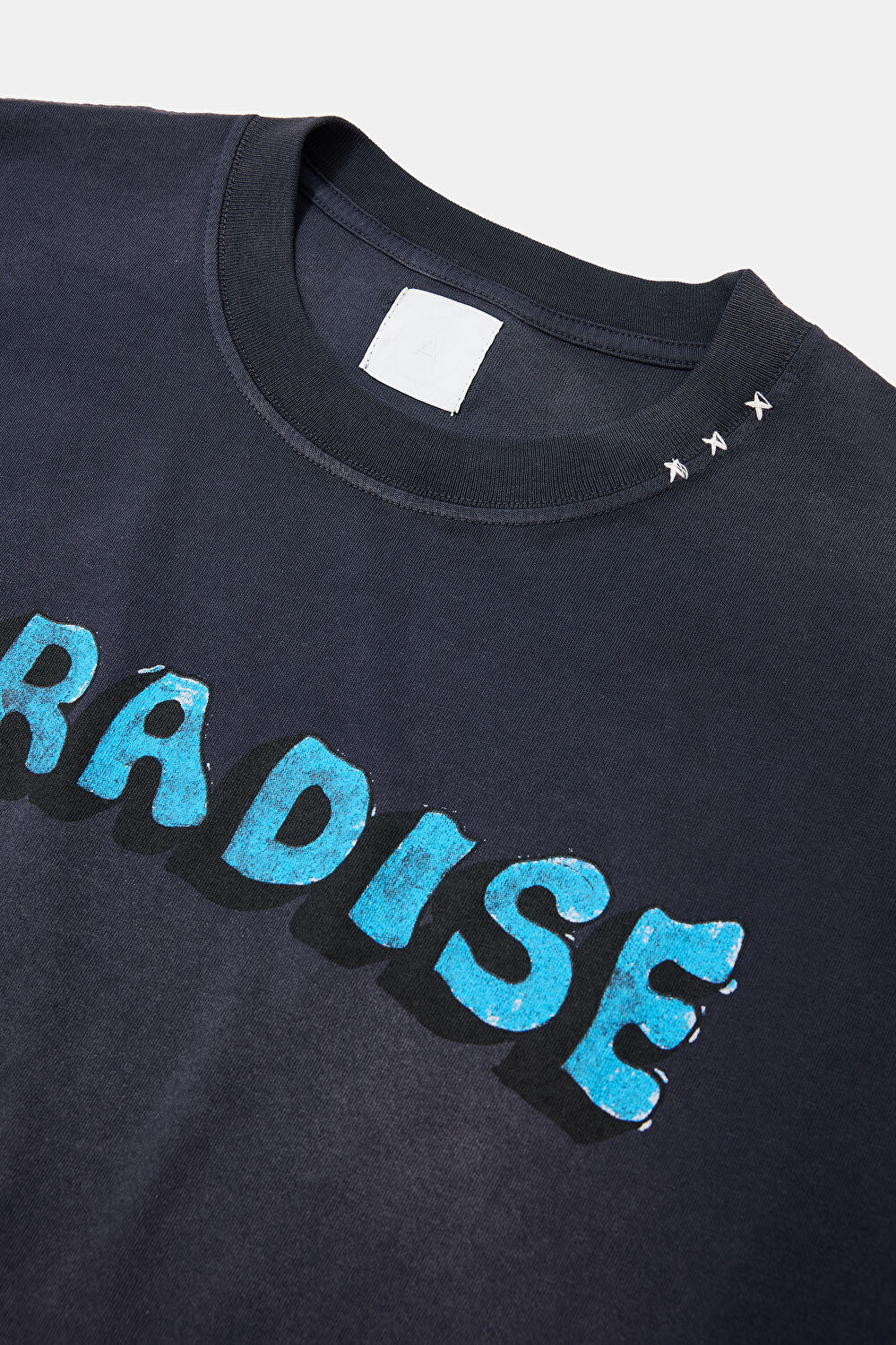 Relax Kalıp Antrasit Bisiklet Yaka Baskılı T-Shirt_3