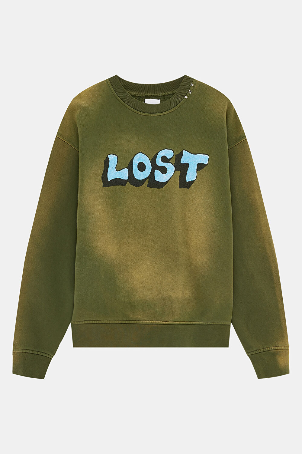 Haki Relax Kalıp Bisiklet Yaka Sweatshirt_0