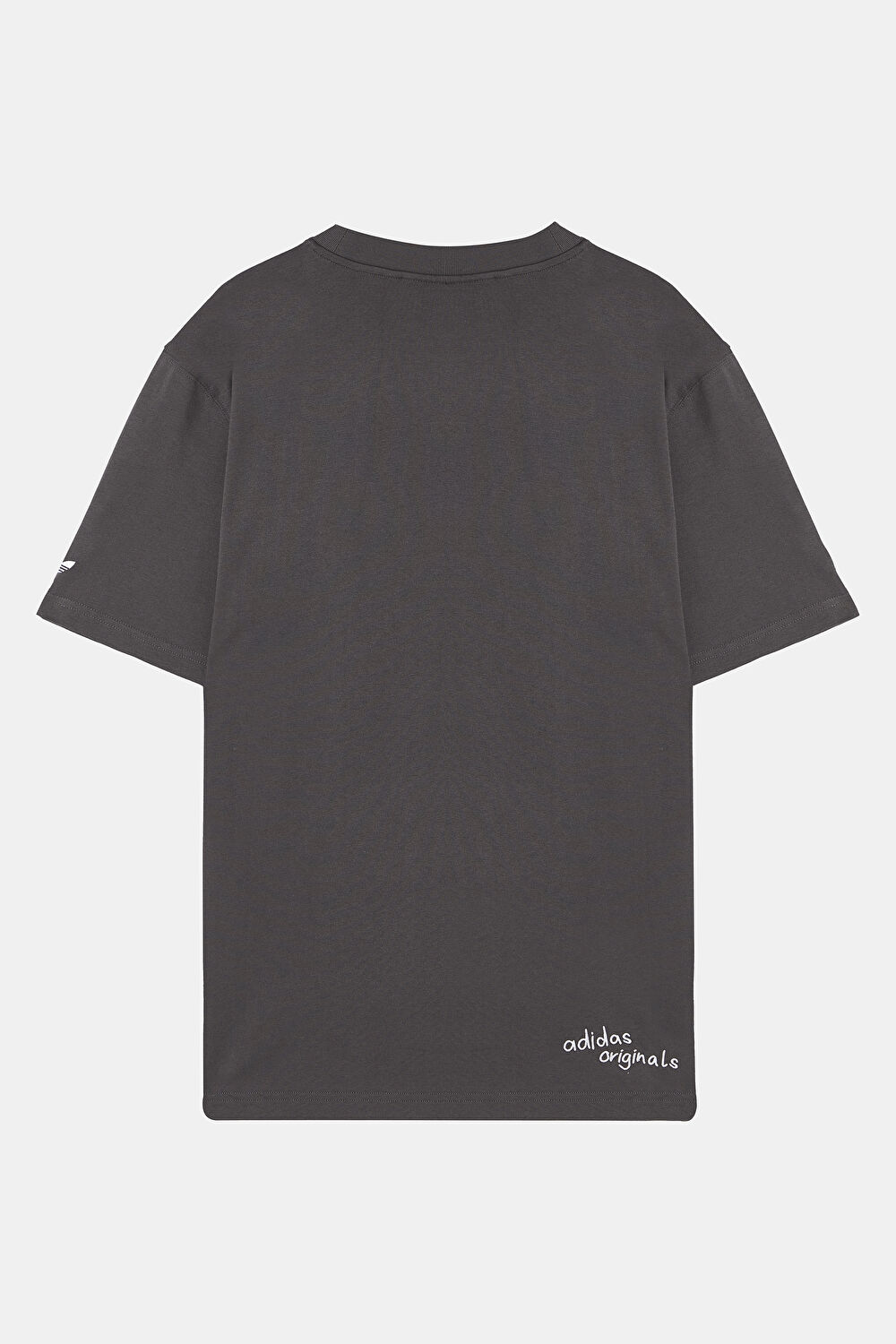 Oversize Antrasit Bisiklet Yaka Baskılı T-Shirt_2