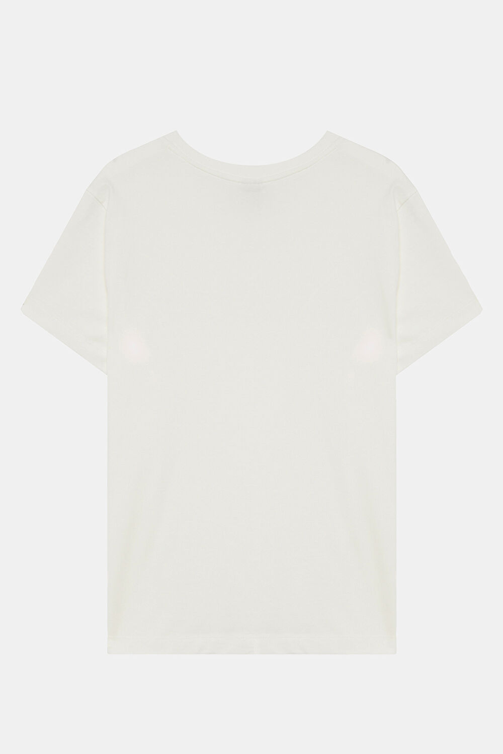 Relax Kalıp Krem O Yaka Baskılı T-Shirt_2