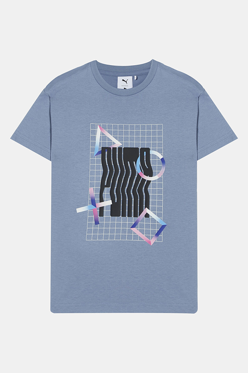 Relax Kalıp Mavi O Yaka Baskılı T-Shirt_0