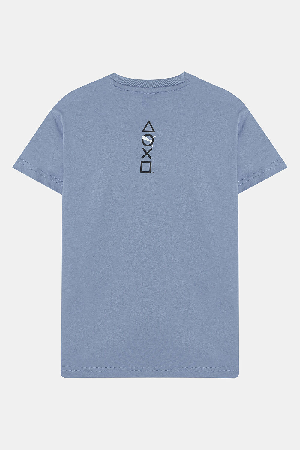Relax Kalıp Mavi O Yaka Baskılı T-Shirt_2