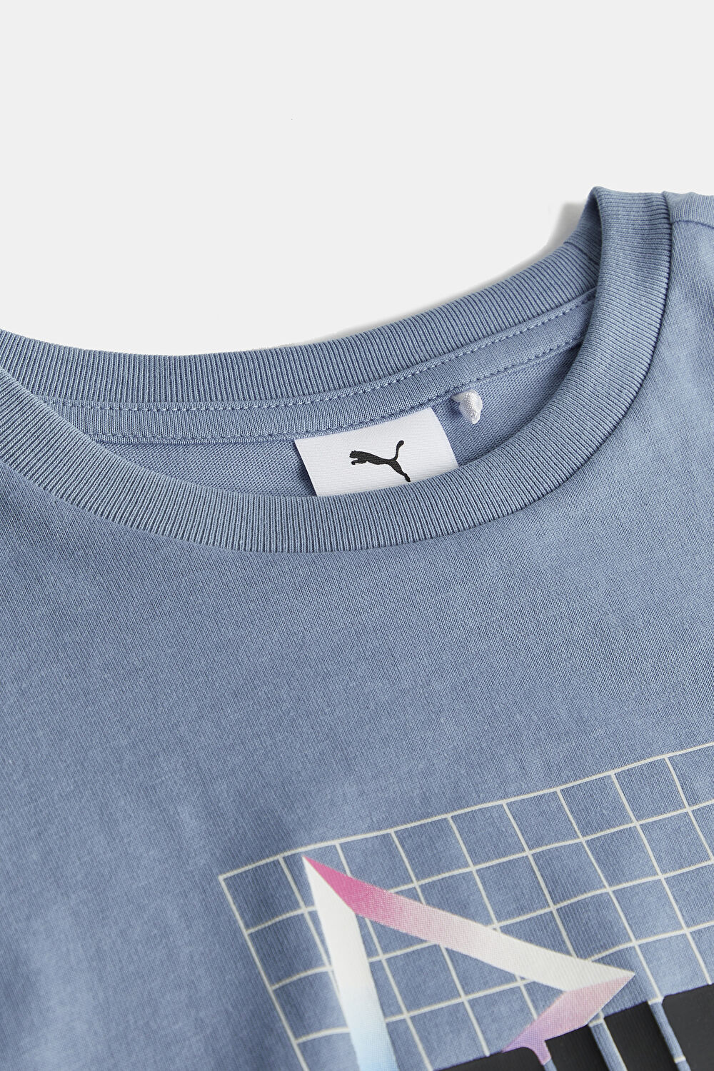 Relax Kalıp Mavi O Yaka Baskılı T-Shirt_3
