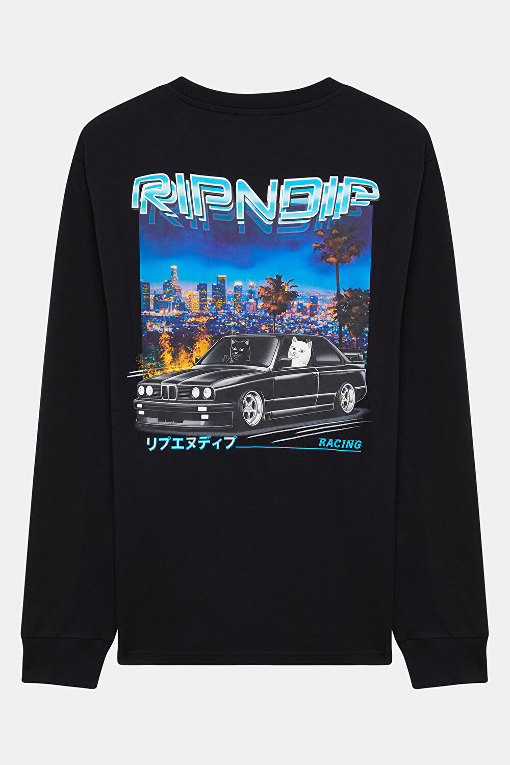 Siyah Relax Kalıp Bisiklet Yaka Sweatshirt_2