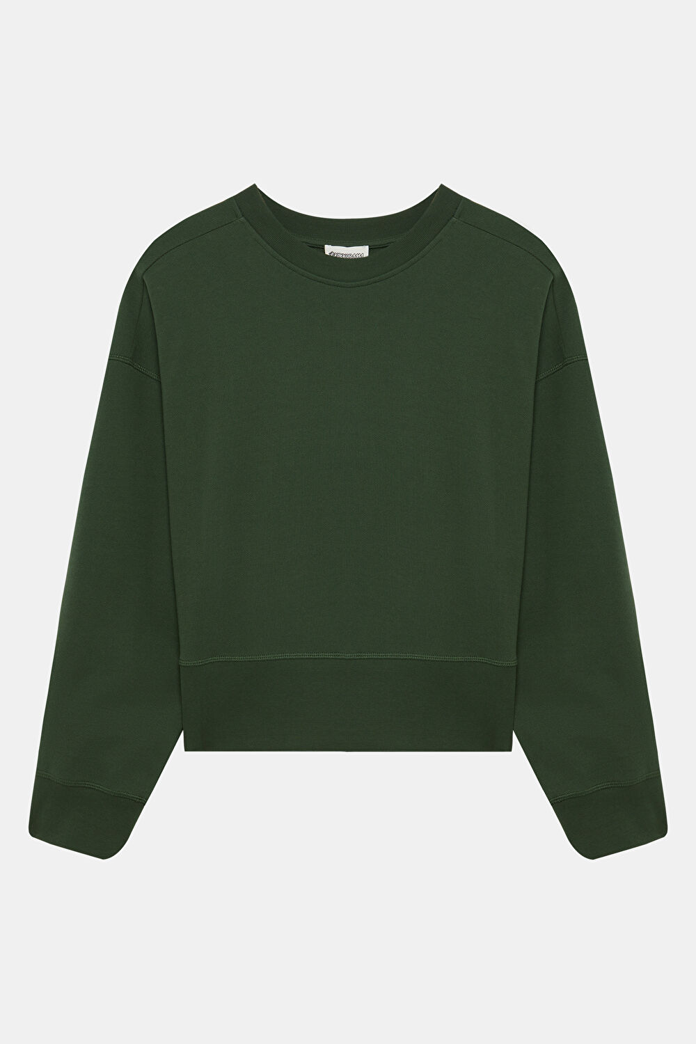 Haki Bisiklet Yaka Sweatshirt_0