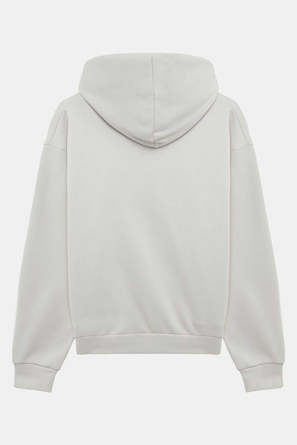 Krem Relax Kalıp Kapüşonlu Sweatshirt_2