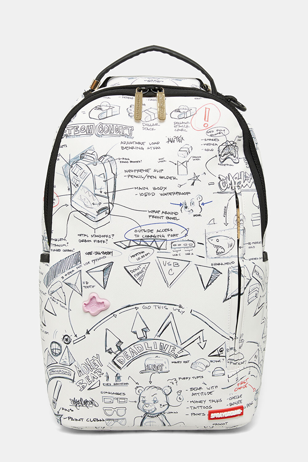 Doodle Bag Beyaz Desenli Çanta_0