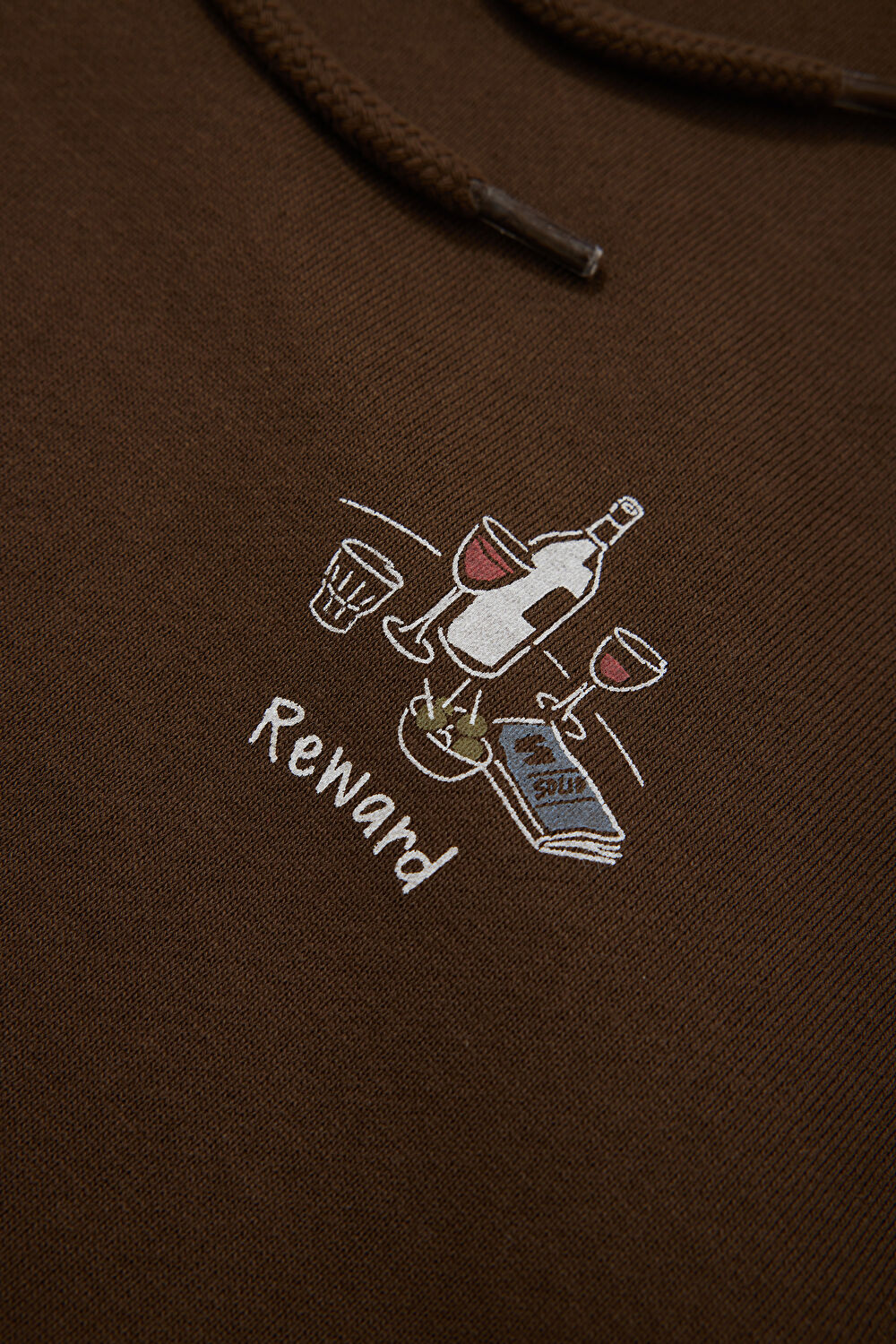 Kahve Relax Kalıp Kapüşonlu Sweatshirt_4