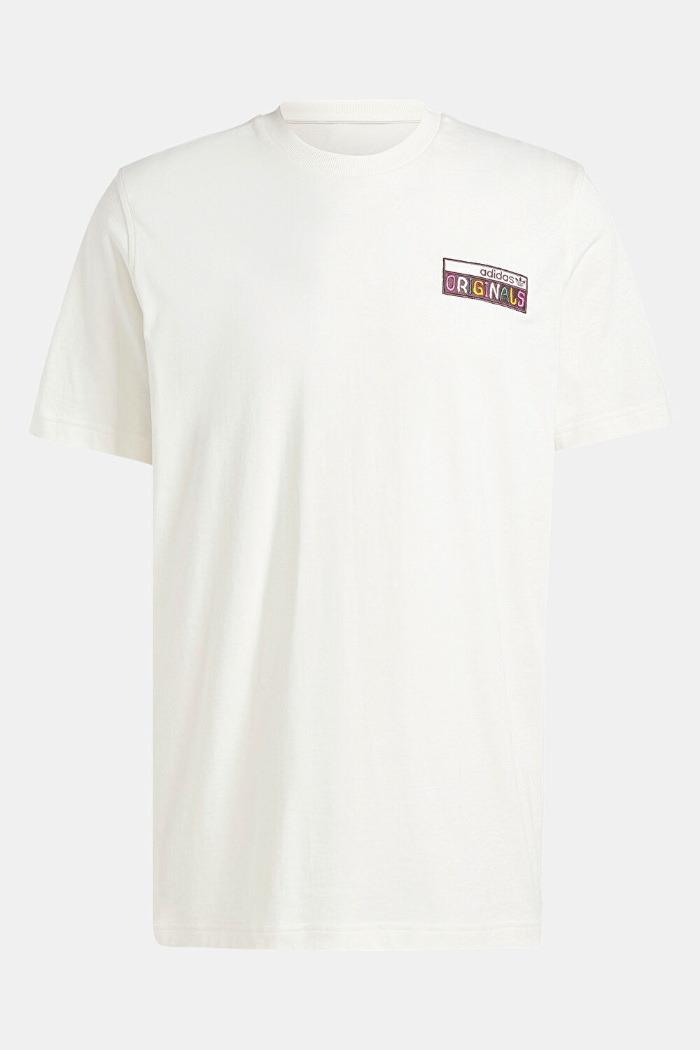 Relax Kalıp Krem Bisiklet Yaka Baskılı T-Shirt_0
