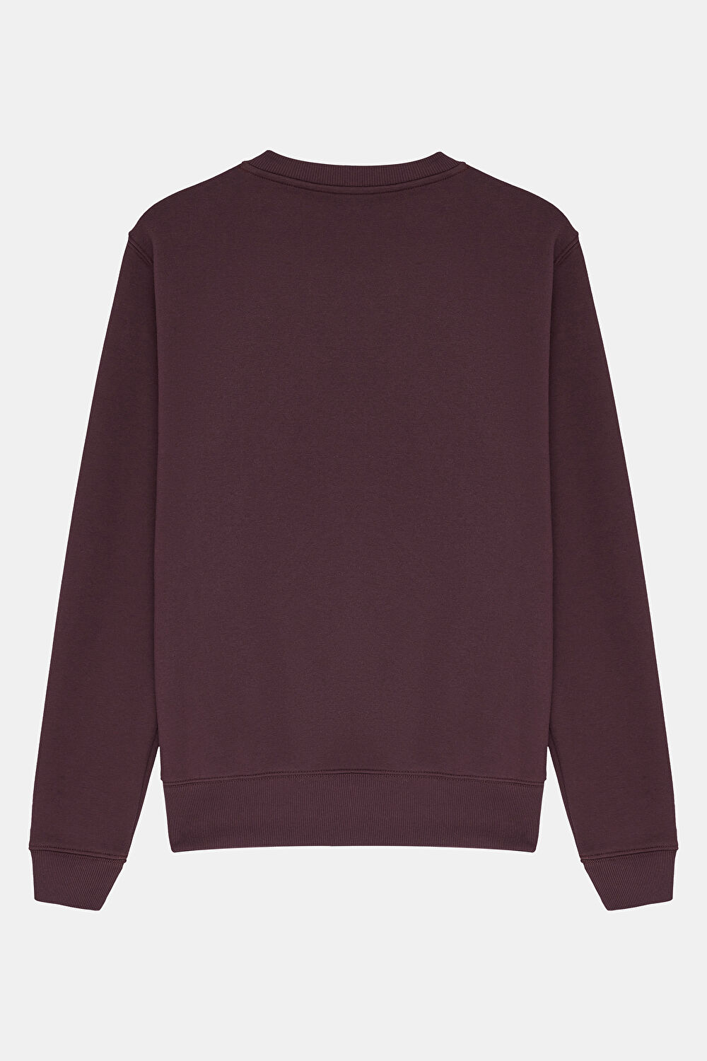 Bordo Relax Kalıp Bisiklet Yaka Sweatshirt_2