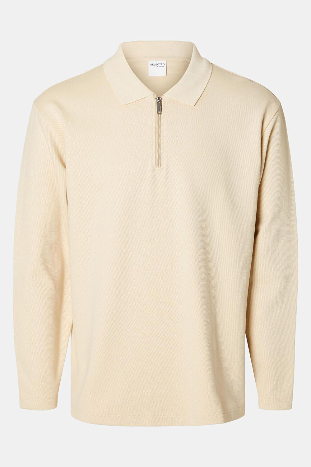 Krem Relax Kalıp Polo Yaka Sweatshirt_1