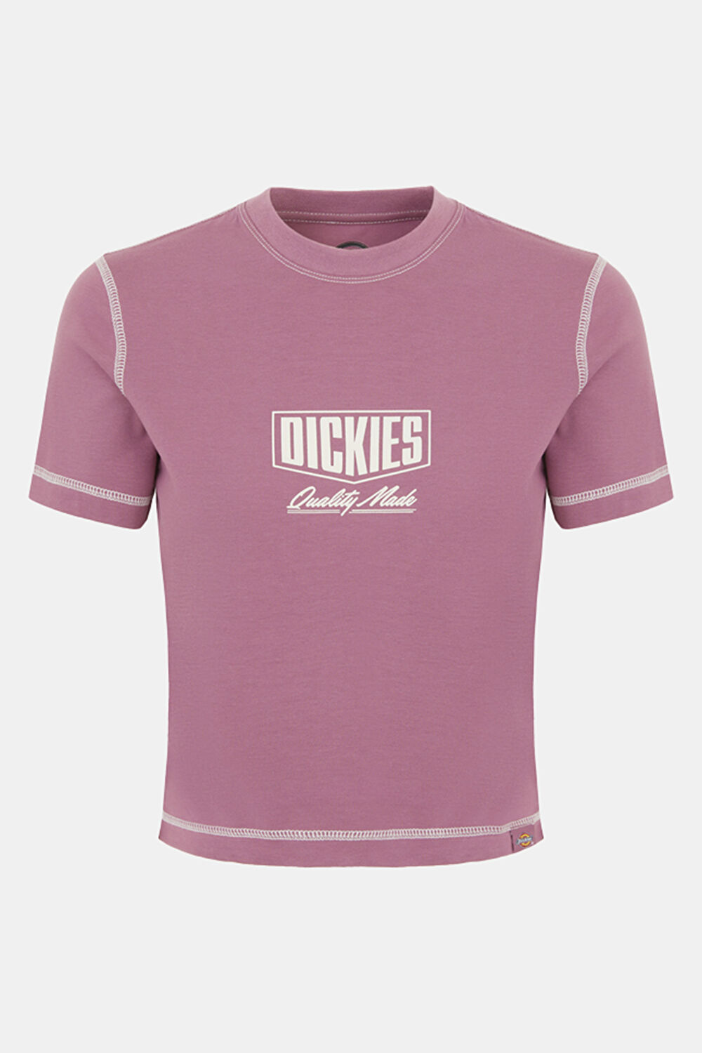 Pembe O Yaka Baskılı T-Shirt_0