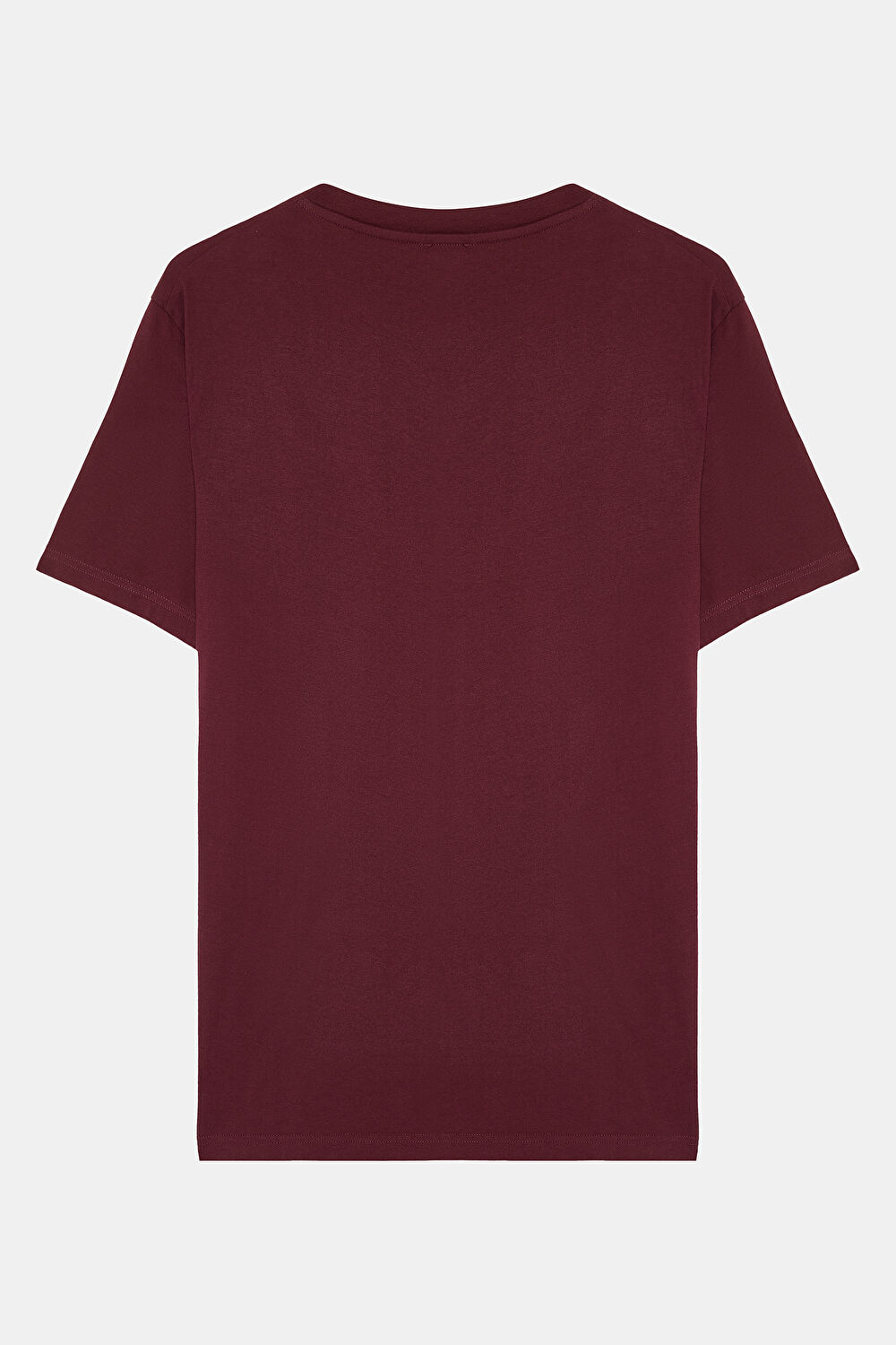 Relax Kalıp Bordo Bisiklet Yaka T-Shirt_2