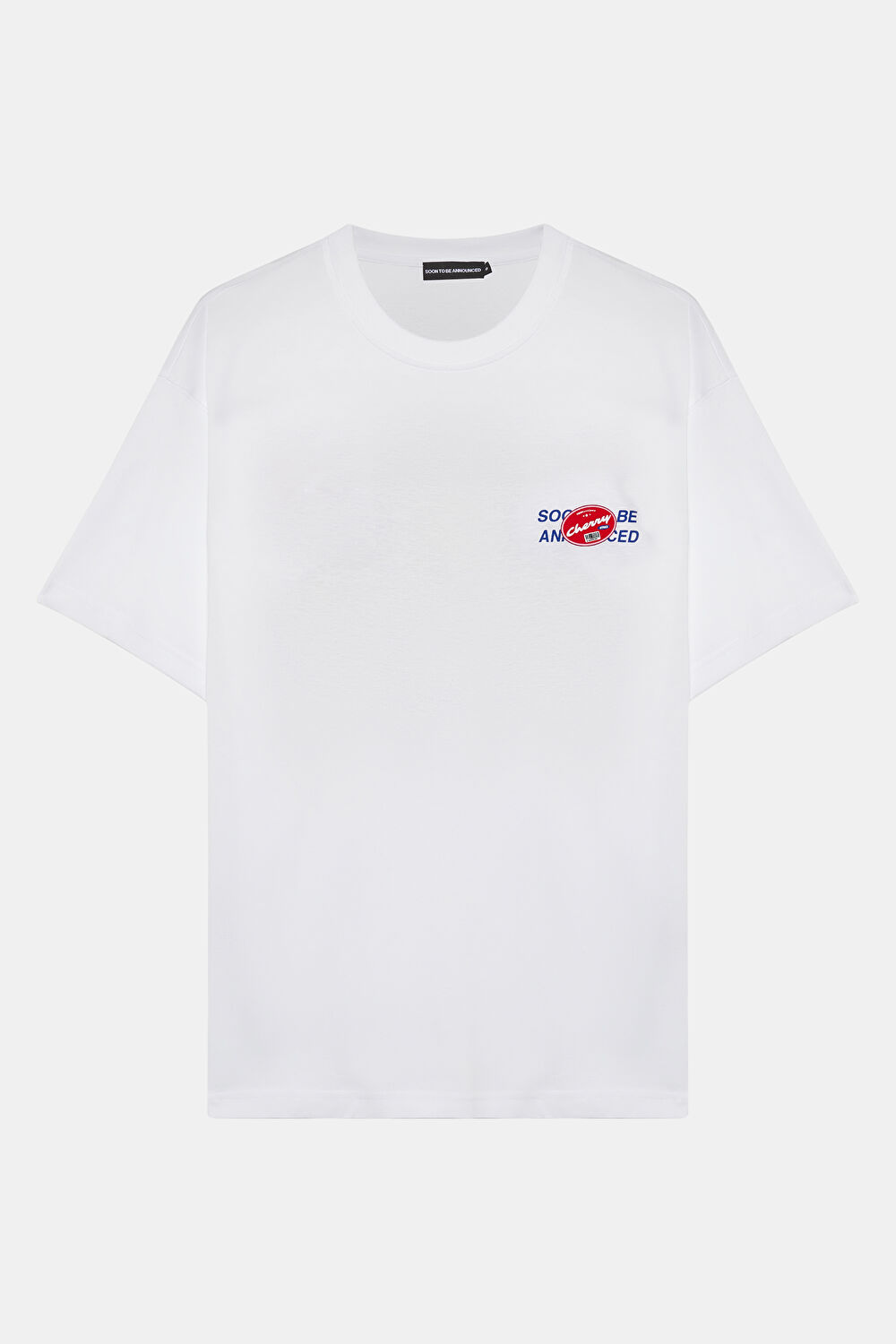 Beyaz O Yaka Baskılı T-Shirt_0