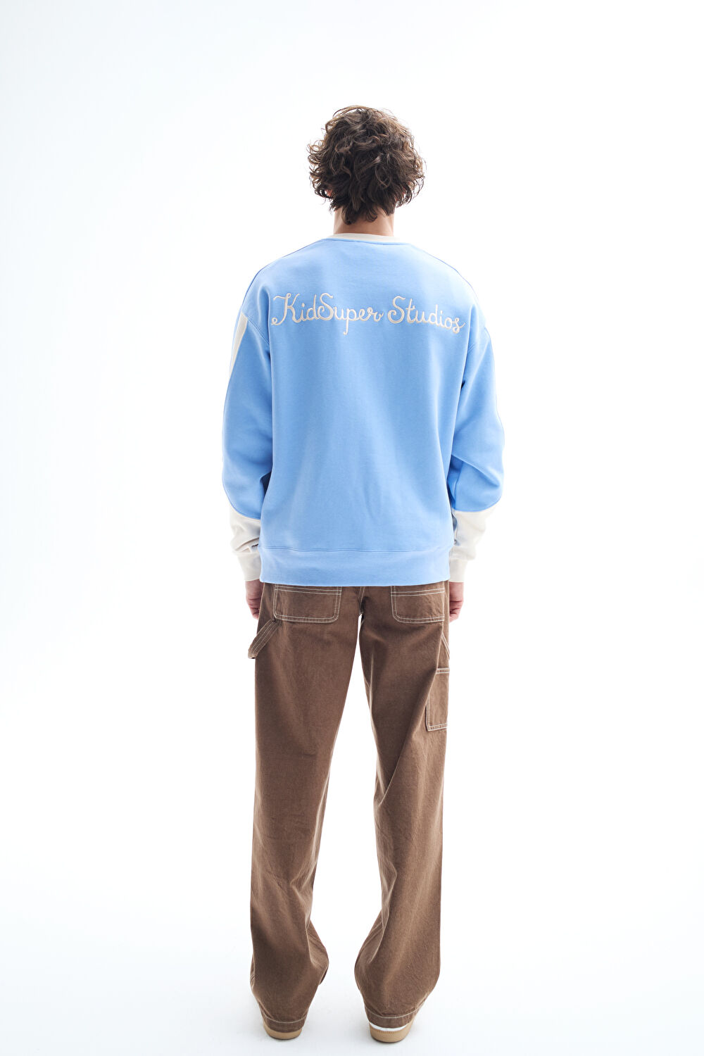 Kahve Relax Kalıp Bisiklet Yaka Sweatshirt_2