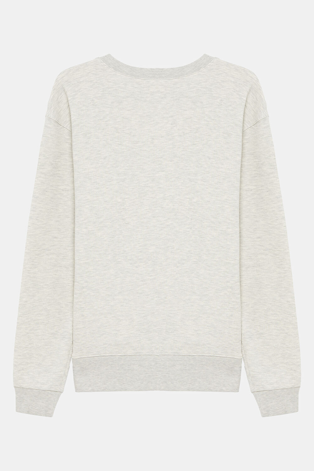 Gri Relax Kalıp Bisiklet Yaka Sweatshirt_2